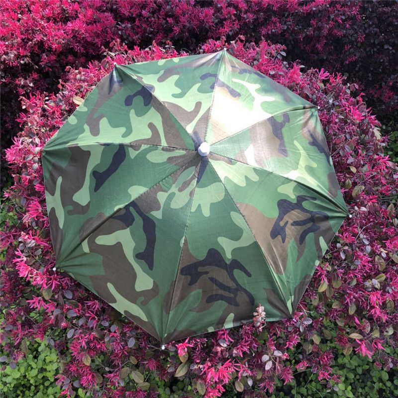 2020 55cm Rainbow Umbrella Hat Cap Folding Women Men Umbrella Fishing