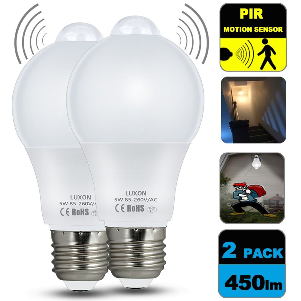 Motion Sensor Light Bulb 5w Dusk To Dawn Pir Built In Motion Sensor Light Bulb 5w Dusk To Dawn Pir Built In Detector Bulbs E26 Base A19 Indoor Outdoor Led From