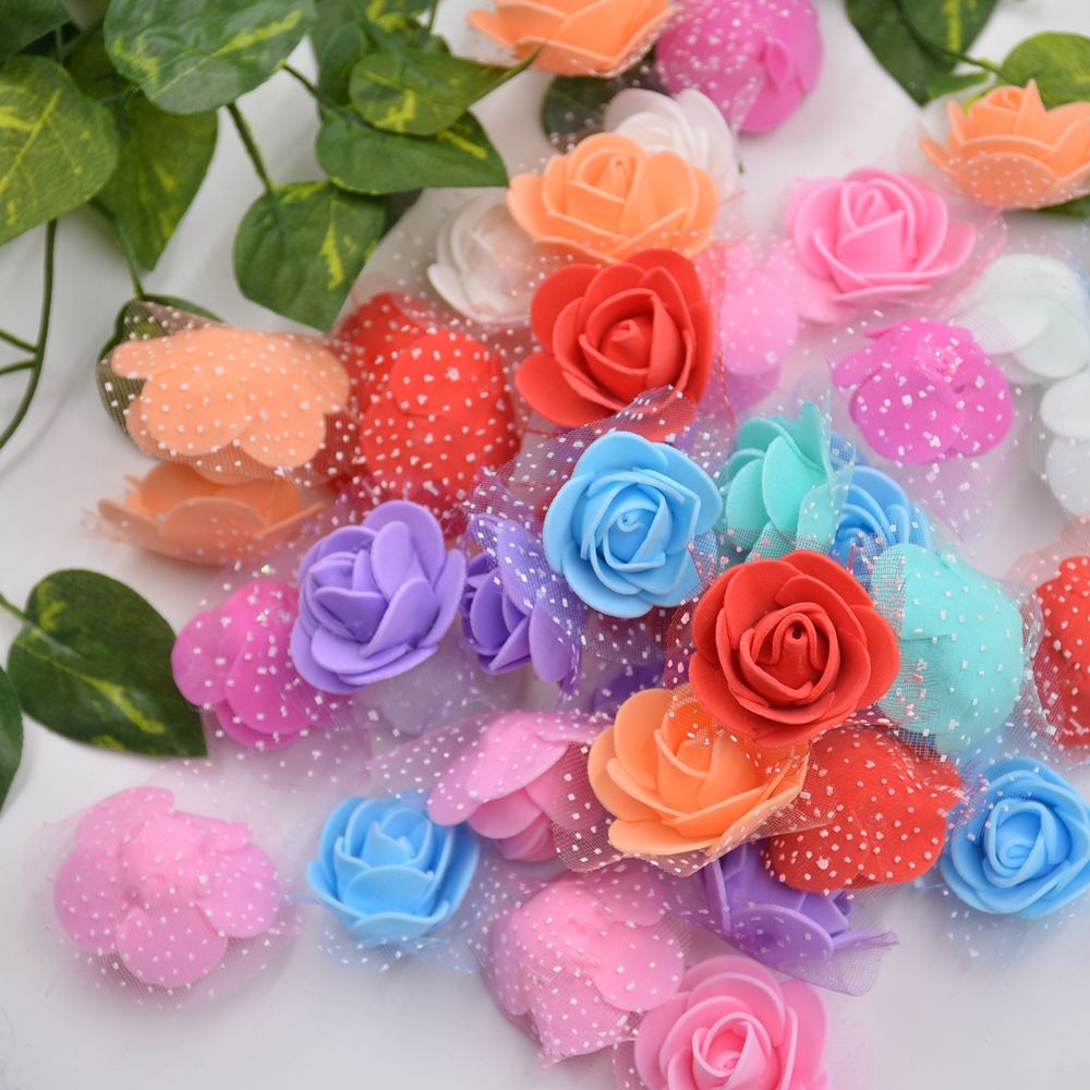 2019 Lace Mini Foam Rose Handmade PE Artificial Flowers For Wedding
