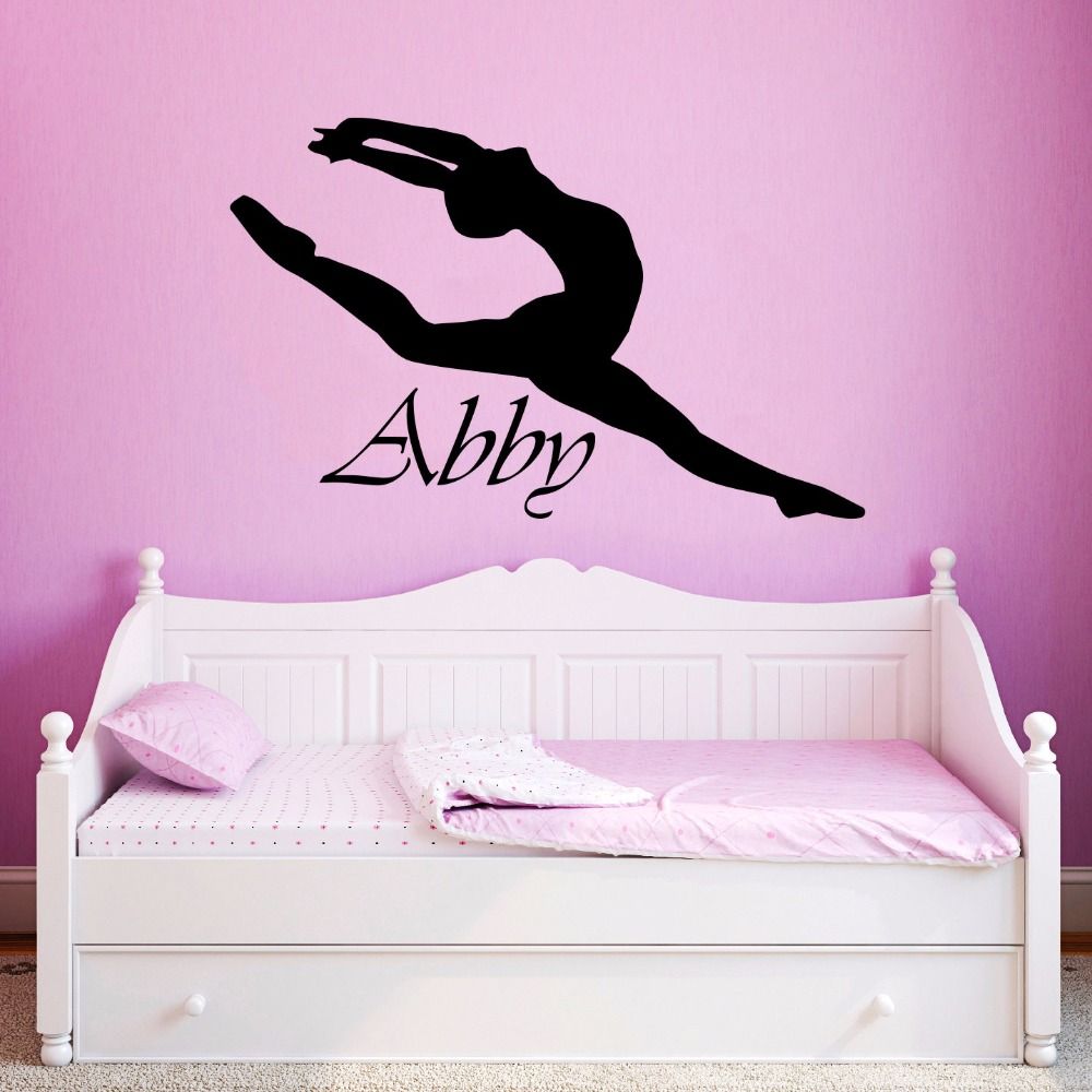 Vinyl Wall Sticker Custom Personalized Girls Name Decor Ballerina Vinyl Wall Sticker Custom Personalized Girls Name Decor Ballerina Acrobatics Ballet R Gymnastics Decal Poster Art A510 Decals