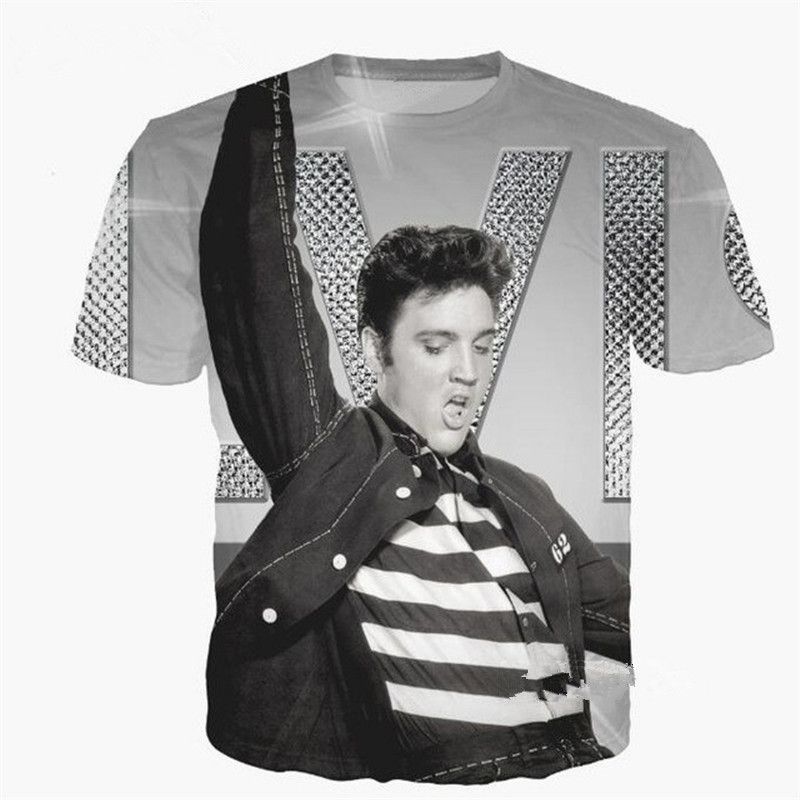 newest fashion popular elvis presley t shirt funny 3d printed women