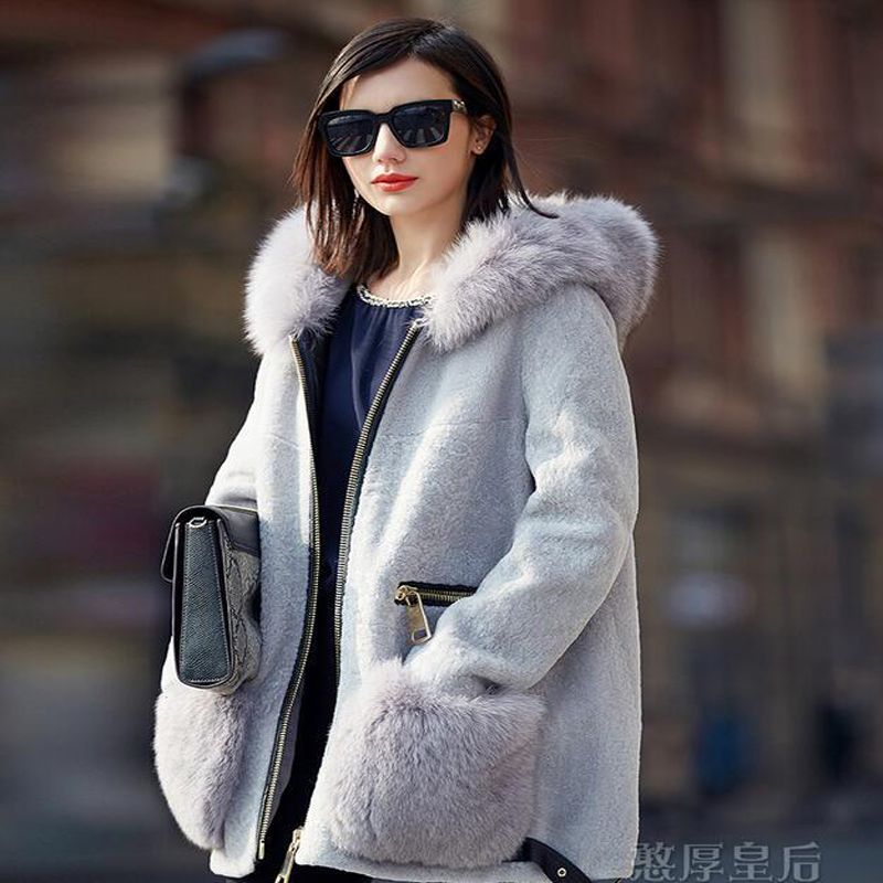 manteau femme cachemire avec col fourrure