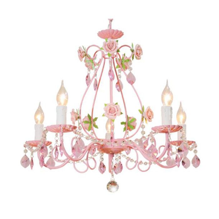 Rose De ÉclairageChambre Lustre Fille Fleur MariageDécor Cristal Coucher Lampe Enfants À Salle Séjour Suspendue wOPXulkZiT
