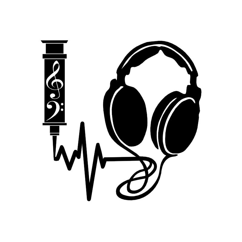 2019 Headphones Music Addict Lifeline Syringe Vinyl Decal Sticker Car