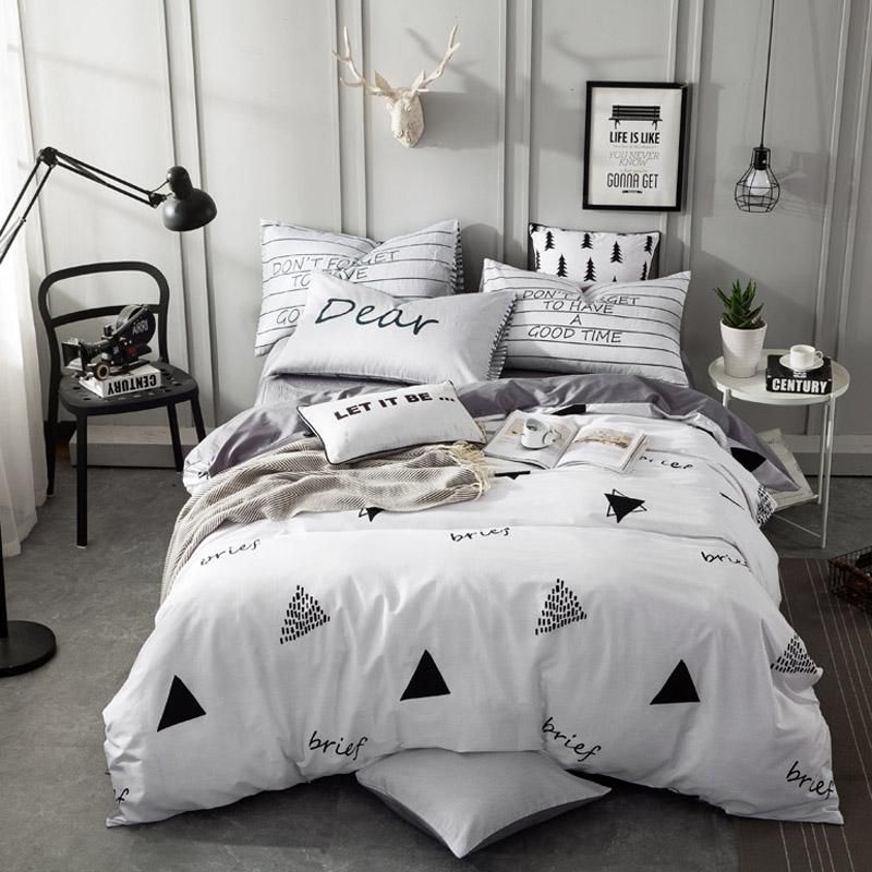 Twin Queen King Size S Kids Bed Set 100 Cotton Cartoon White Twin Queen King Size S Kids Bed Set 100 Cotton Cartoon White Grey Blue Bedding Duvet Cover Sheet Pillowcase Contemporary Covers