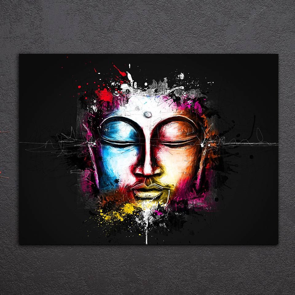 2020 Hd Printed Canvas Art Buddha Watercolor Face Painting Prints Framed Wall Pictures For Living Room Ny 7162c From Cocoart2016 27 13 Dhgate Com