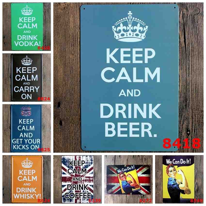 Wall Decor Vintage Metal Painting USA UK Keep Calm Signs Tin Bar ... Wall Decor Vintage Metal Painting USA UK Keep Calm Signs Tin Bar ...