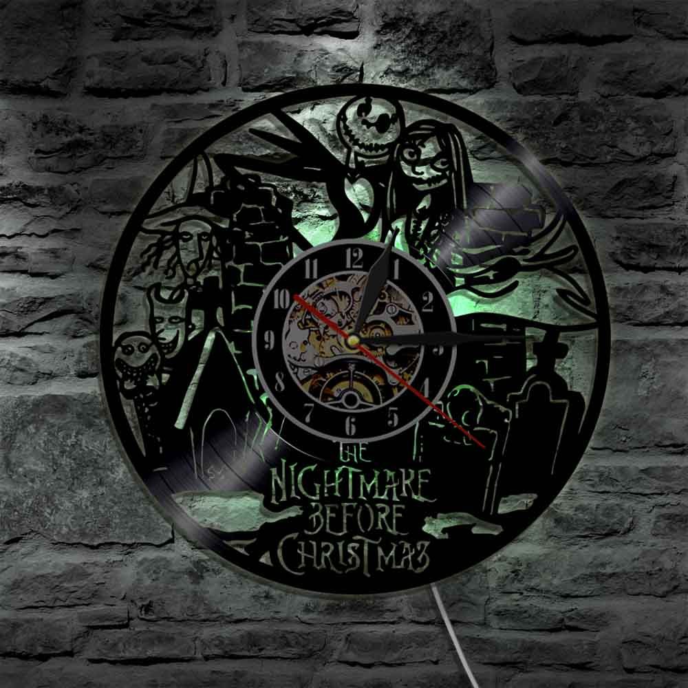 nightmare before christmas vinyl clock wall light led vintage record lp handmade gift lamp cool home interior decorative large clocks for wall large clocks - Nightmare Before Christmas Cuckoo Clock nightmare before christmas vinyl clock wall light led vintage record lp handmade gift lamp cool home interior decorative large clocks for wall large clocks - Nightmare Before Christmas Cuckoo Clock