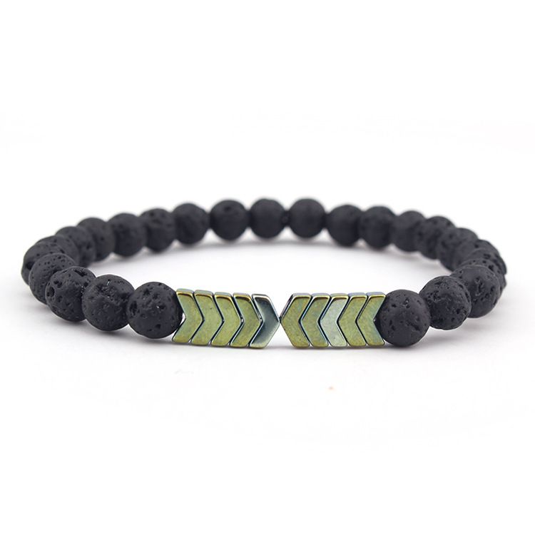 Élastique Unisexe Lava Stone Noir Fashion Bijoux Perles Bracelet Cadeau