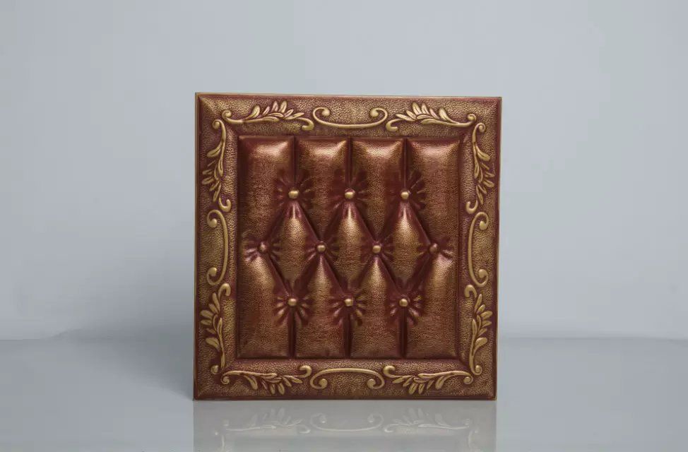 factory price faux leather 3d wall panels leather wall sticker with