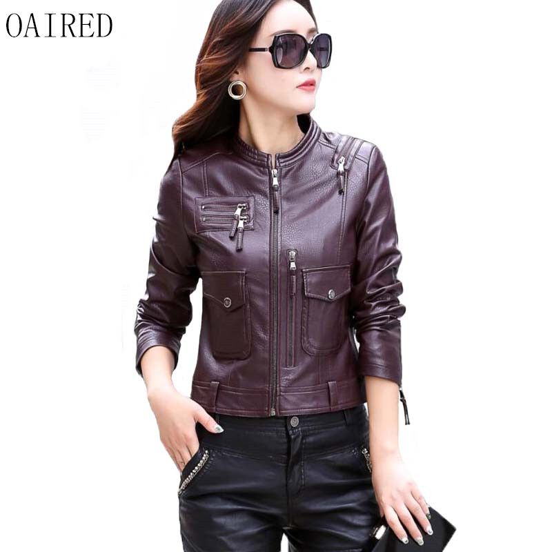 2018 Oaired Plus Size Motorcycle Leather Jacket Women New 2018 Oaired Plus Size Motorcycle Leather Jacket Women New Coat Short Slim Small Clothing Female Outerwear From Vanilla10 60 5 Dhgate