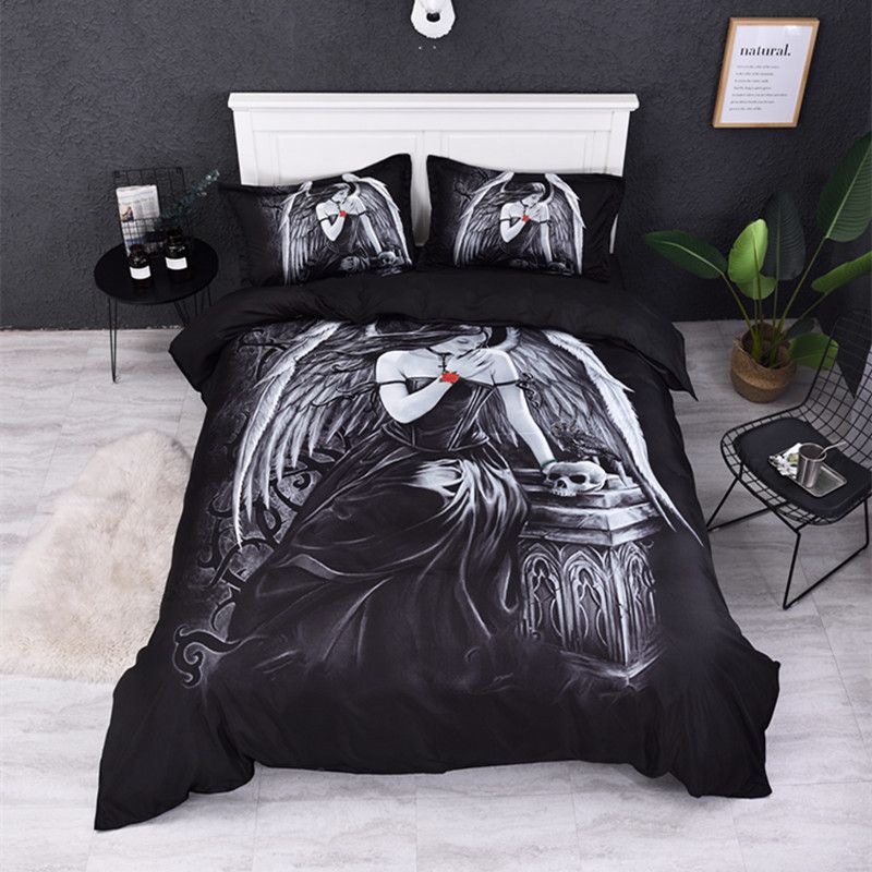 Fanaijia Angel Bedding Sets Queen Size 3d Duvet Cover Set With Pillowcase Single Girl Bedline Bed King Comforter