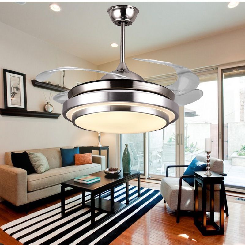 42inch Factory Whole Modern Invisible Fan Lights Acrylic Leaf 42inch Factory Whole Modern Invisible Fan Lights Acrylic Leaf Led Ceiling Fans 110v 220v Wireless Control Light With 477 09 Piece On