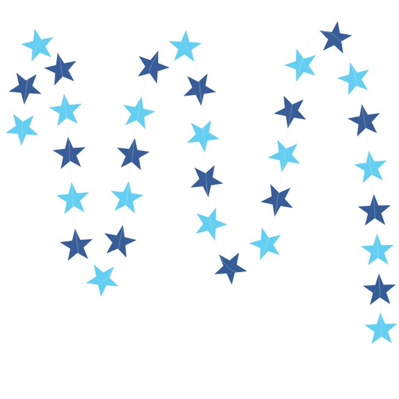 Azul F-blue 4m Cortina de la Estrella de Papel Colgante de Papel Colgando la Bandera de Papel Garland Bunting Banner Bricolaje Boda del Partido de DIY Decoraci/ón Colgante