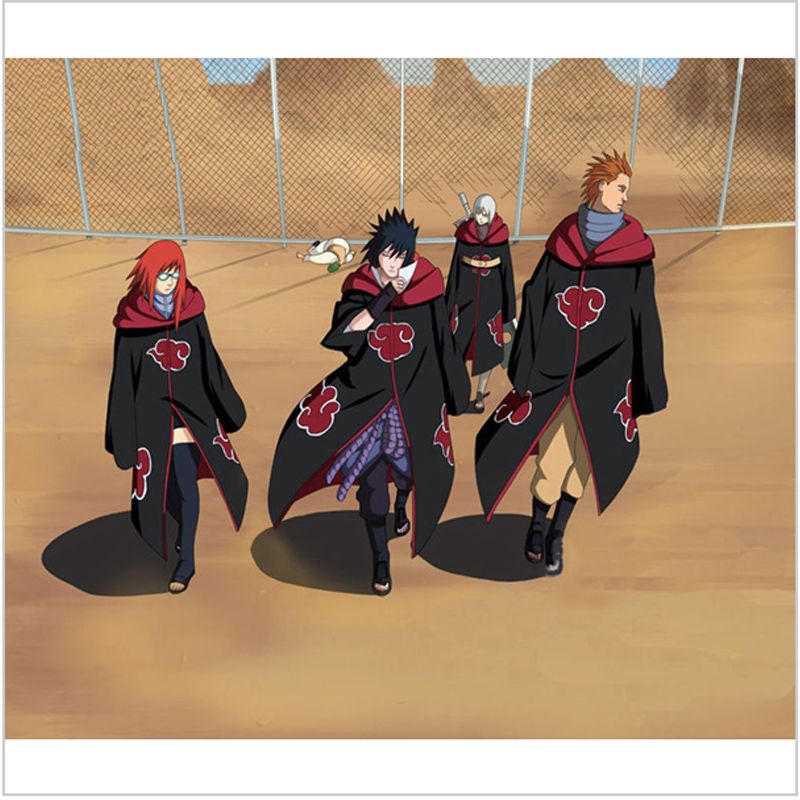 Kit Capa Akatsuki Bandana Colar Kunai Shuriken Naruto Cosplay Itachi Manto  no Shoptime