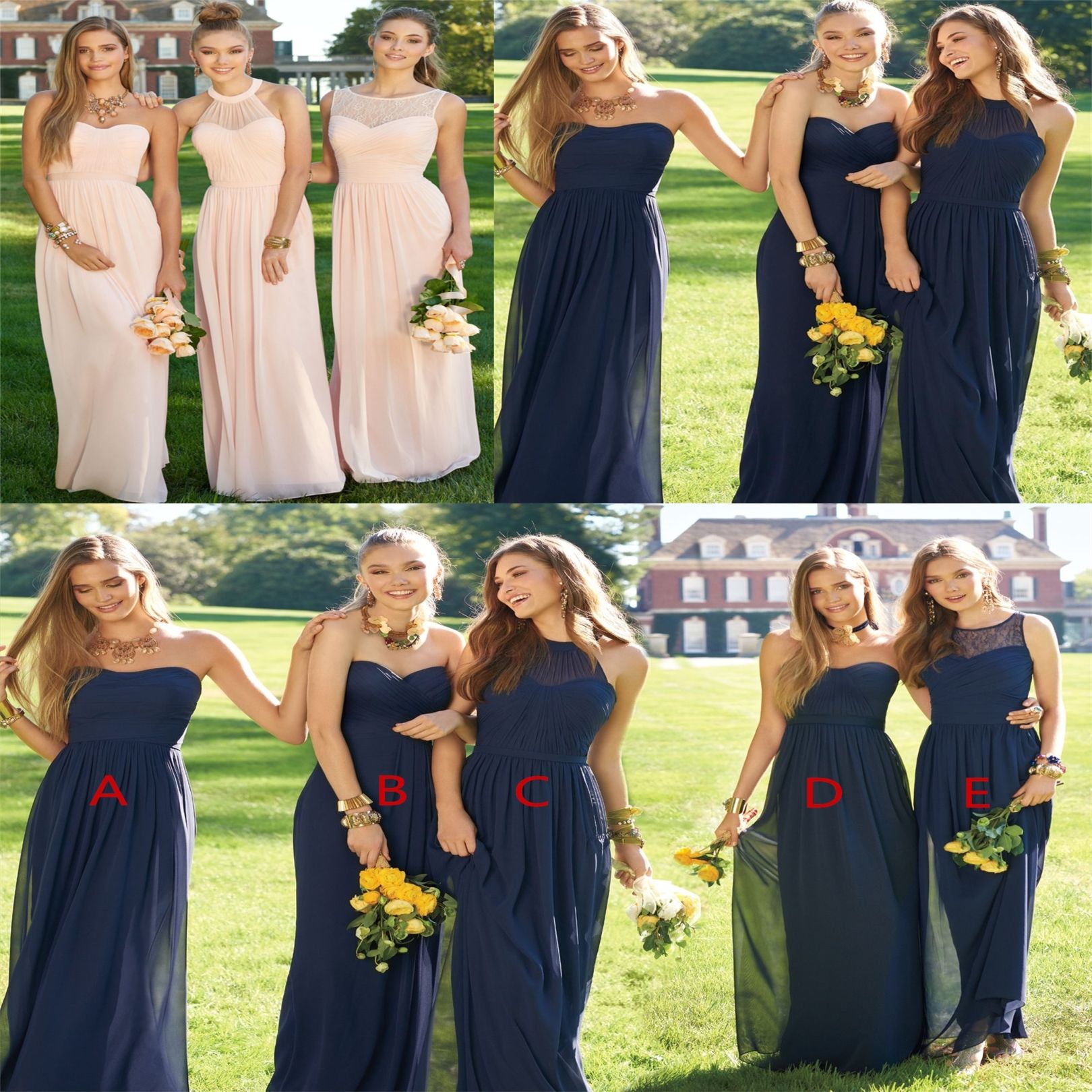 dark yellow bridesmaid dresses