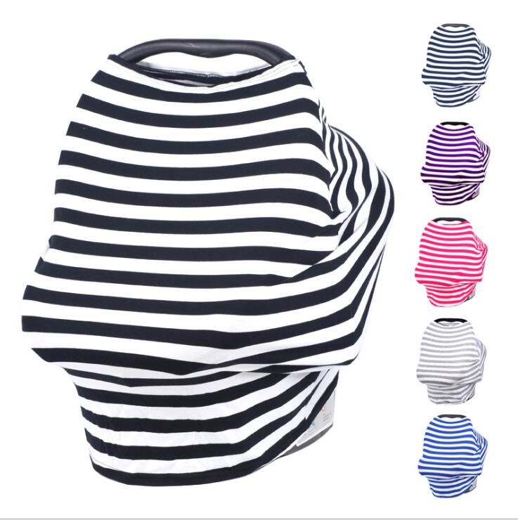 Baby Car Seat Cover Pure Color Nursing Scarf Stretchy Infant Cradle Canopy New