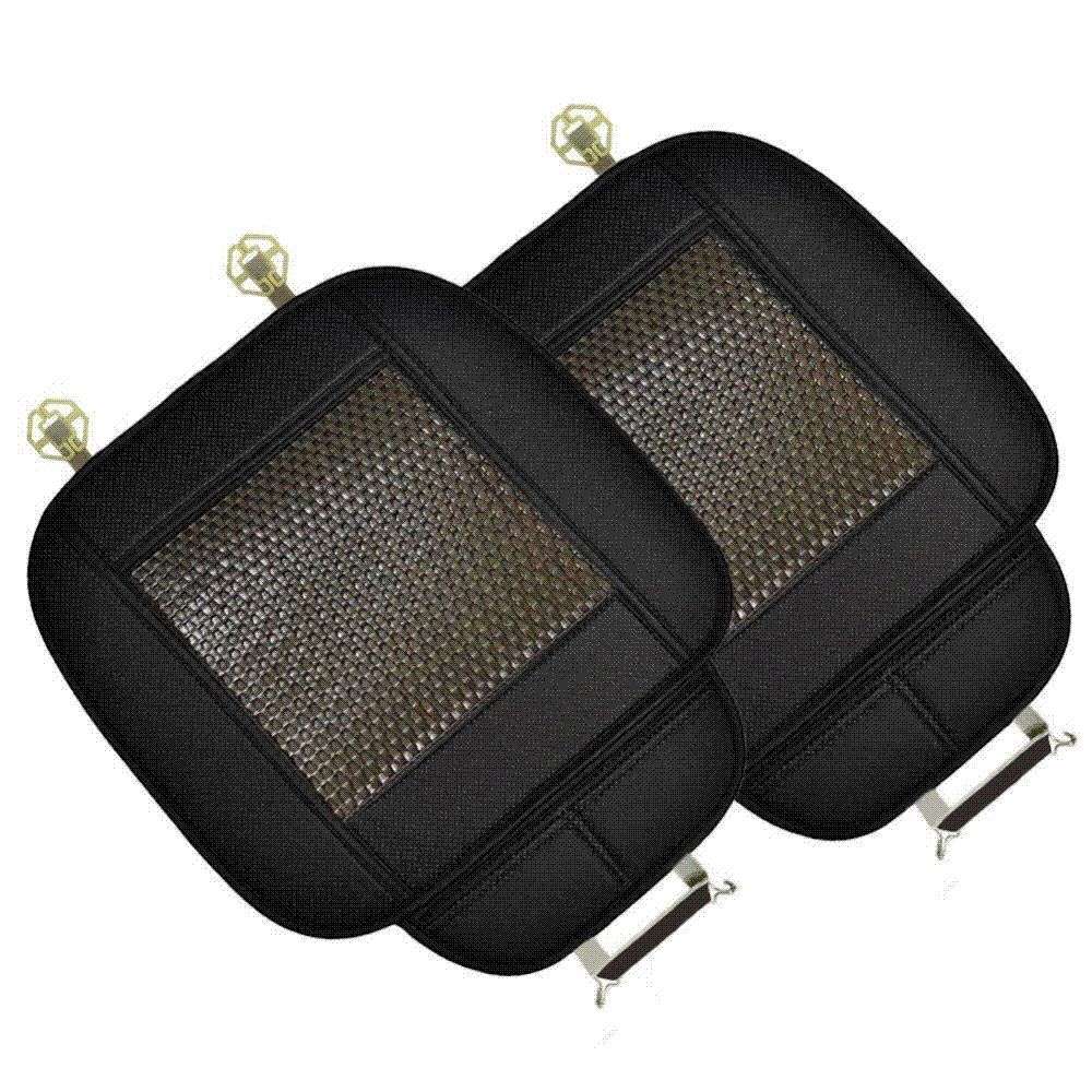 Bigant 2pc Breathable Rattan Design Car Seat Pad Covers For Office Chair With Pu Leather Bamboo Charcoal Black Or Brown