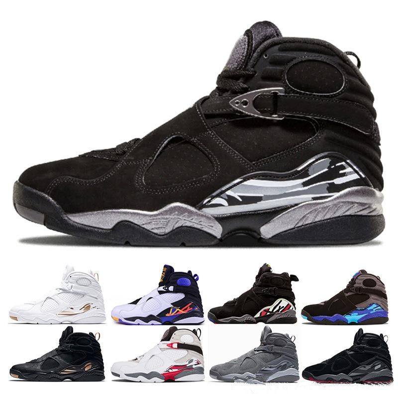 8 Black Chrome Men Basketball Shoes Aqua Playoffs Countdown Pack Three