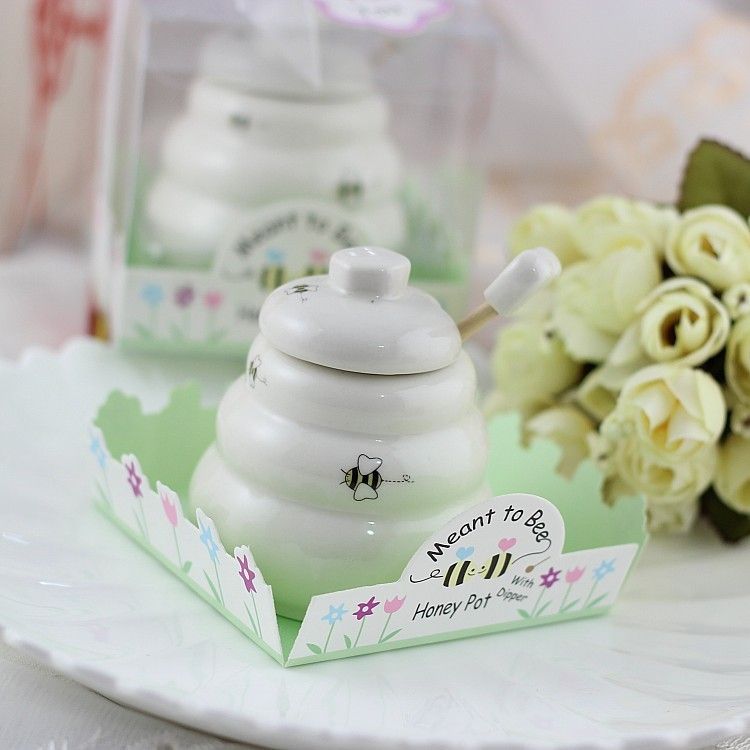 Ceramic Meant To Bee Honey Jar Honey Pot Wedding Favors Baby