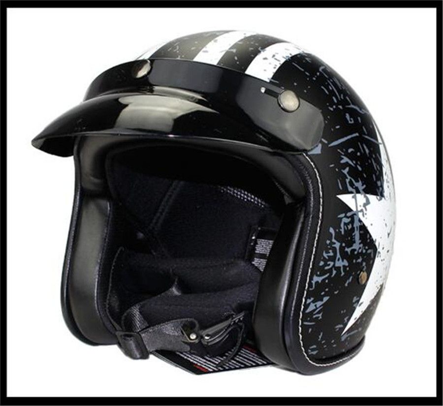 Acheter Vintage 34 Cuir Harley Casques Moto Casque Face Ouverte