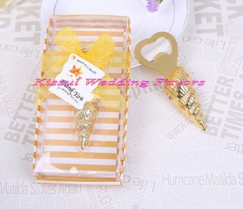 Beach Themed Wedding Gifts Of Gold Conch Sea Shell Bottle Opener