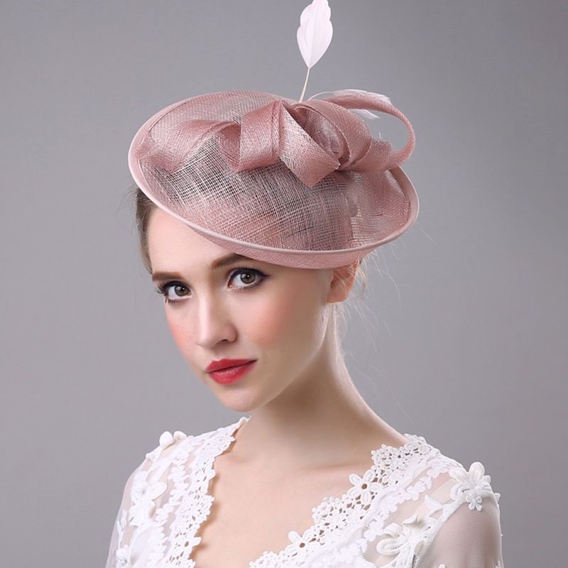 Fashion Pink Bridal Hat Prom Cocktail Evening Hats High Quality