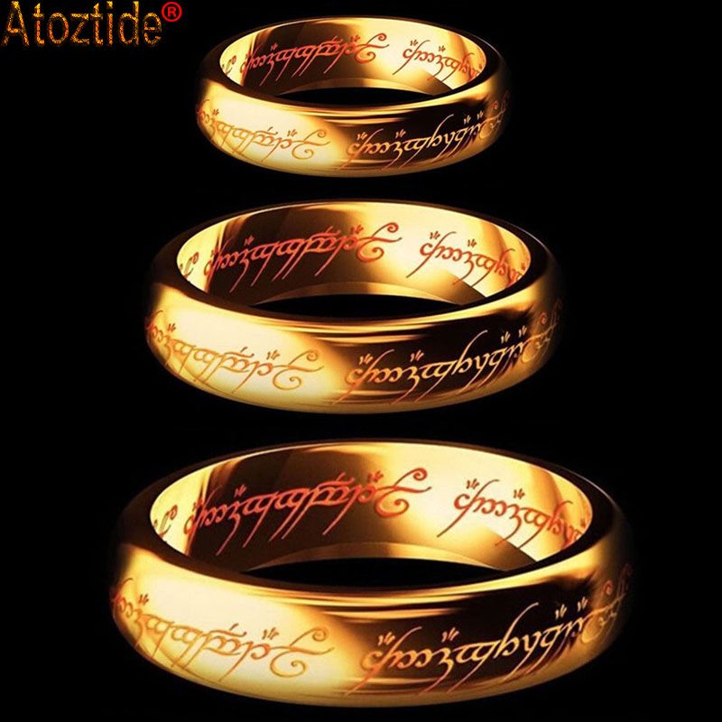Gold Color New Fashion Hobbit Gift Midi Ring Tungsten One Ring Of Power ...