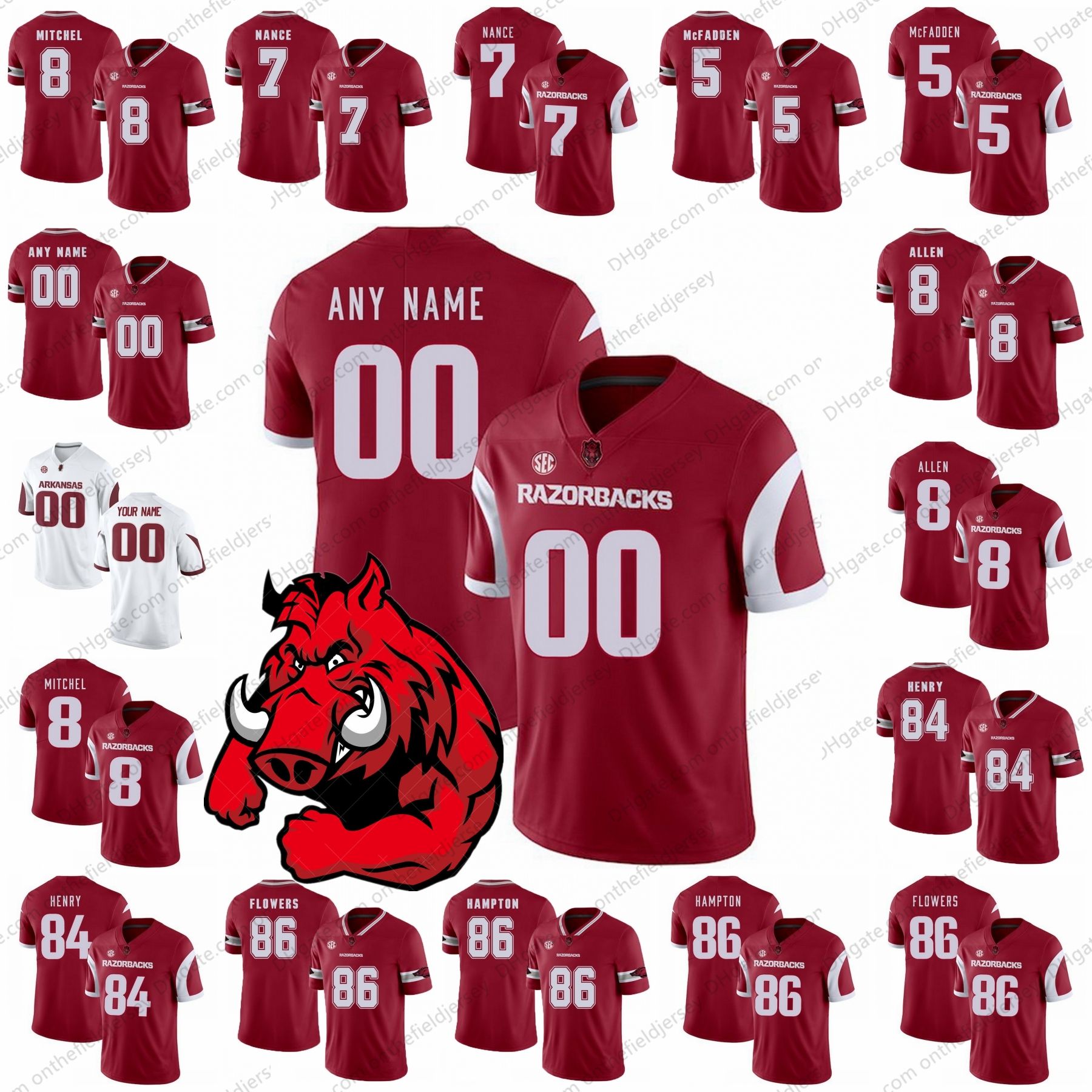 personalized arkansas razorback football jersey personalized arkansas razorback football jersey