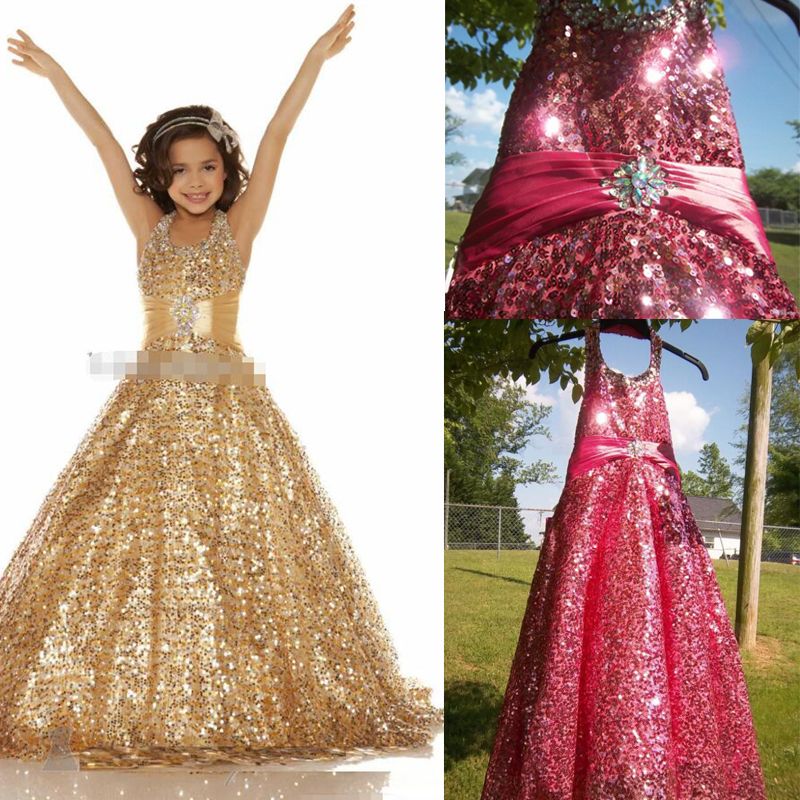 Gold and Purple Pageant Dresses