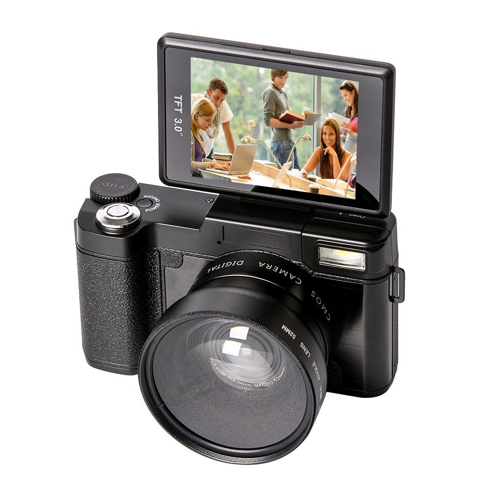 3.0 Flip Screen Digital Camera Vlogging Camera Full HD 1080p 24.0MP