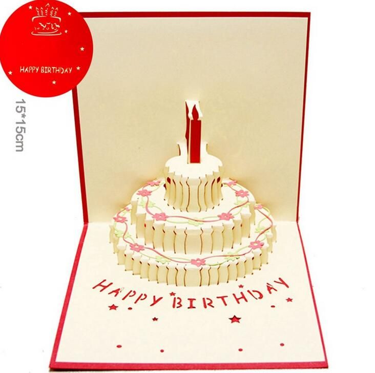 3D Pop Up Happy Birthday Gifts Greeting Cards Invitation Card Laser Cut ...