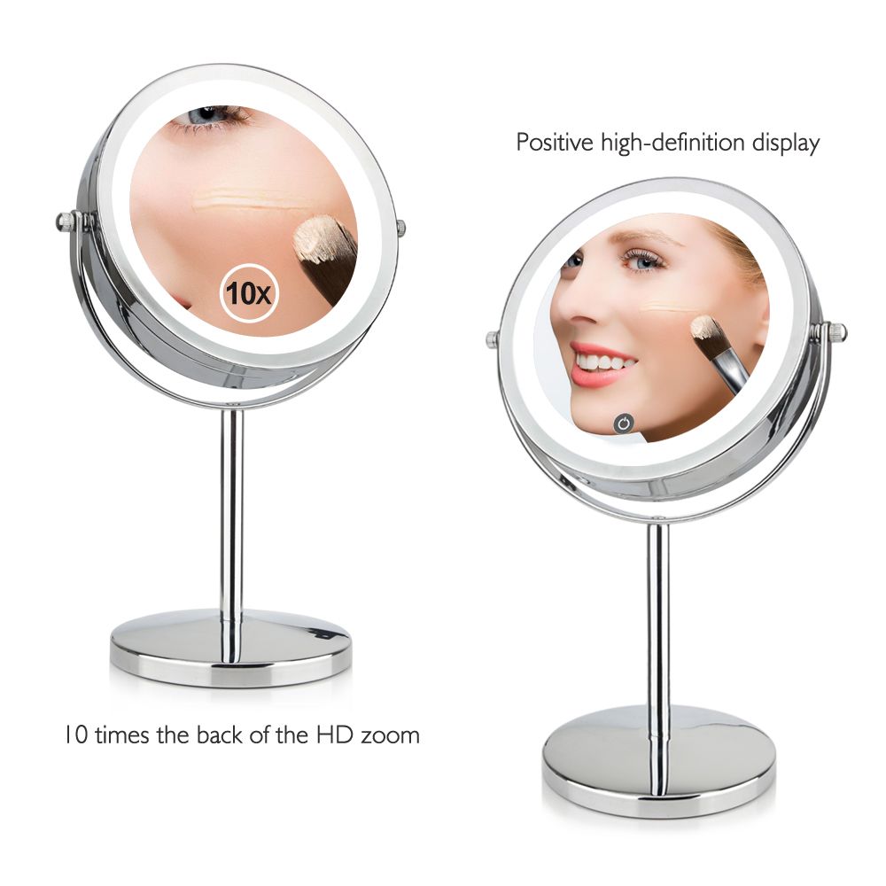 Makeup Mirror 10x 1x Magnifying Brightness Adjule Makeup Mirror 10x 1x Magnifying Brightness Adjule Portable Touch Screen Dual 2 Side Cosmetic Led Illuminated Lighted