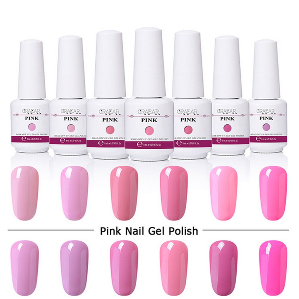 8ml Pink Series Harmony Gelish Nail Polish Soak Off LED UV Nail Gel Top