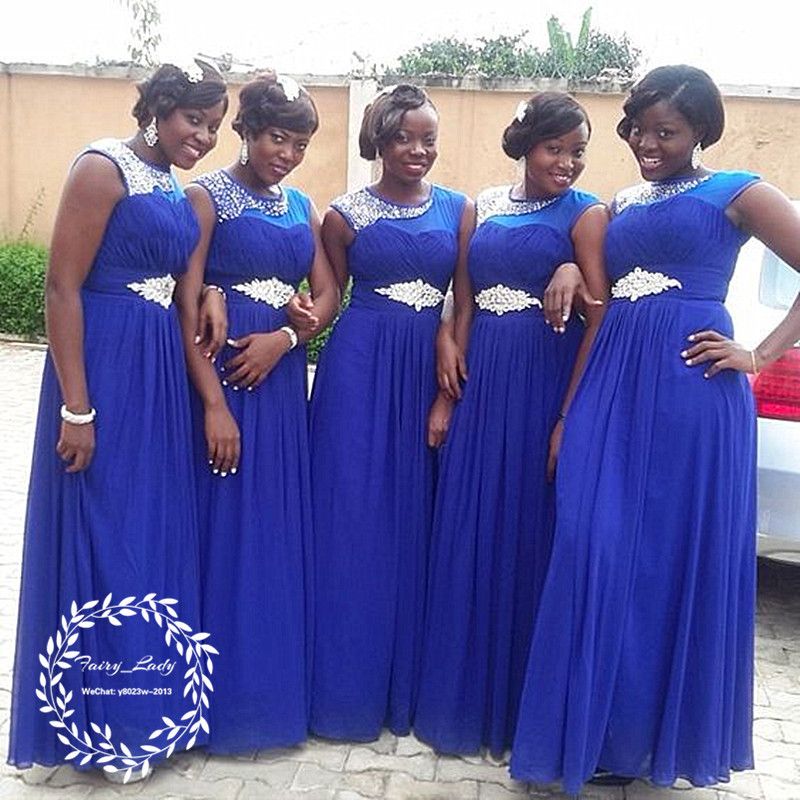 Silver Royal Blue Chiffon Dress
