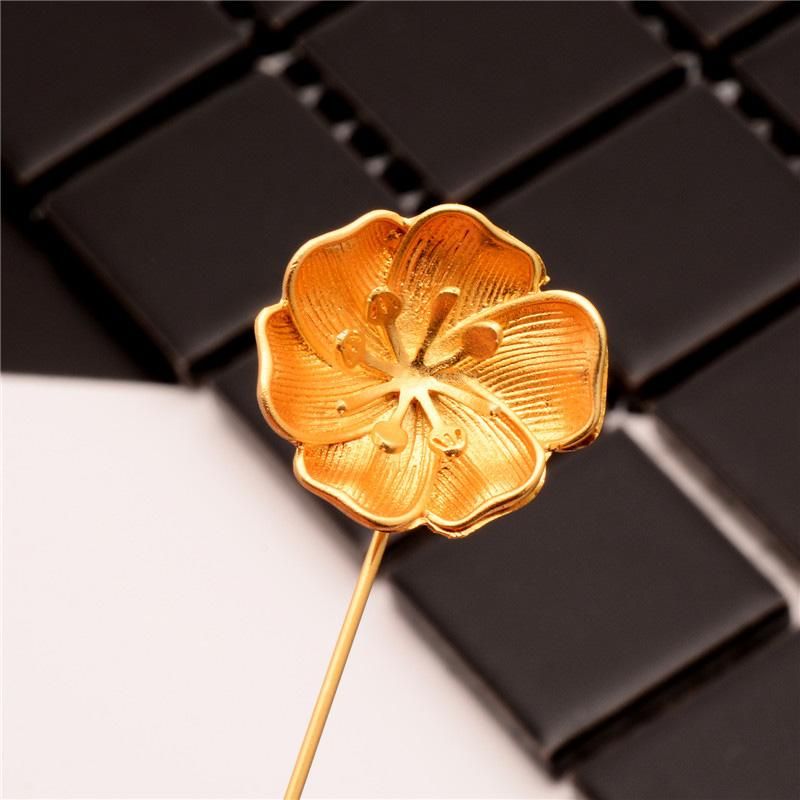 2019 Wholesale New Arrival Gold Color Flower Brooch Pin Men Suit