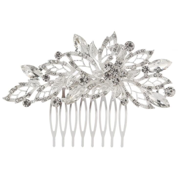 New Floral Wedding Hair Accessories Crystal Flower Bridal Hair Comb