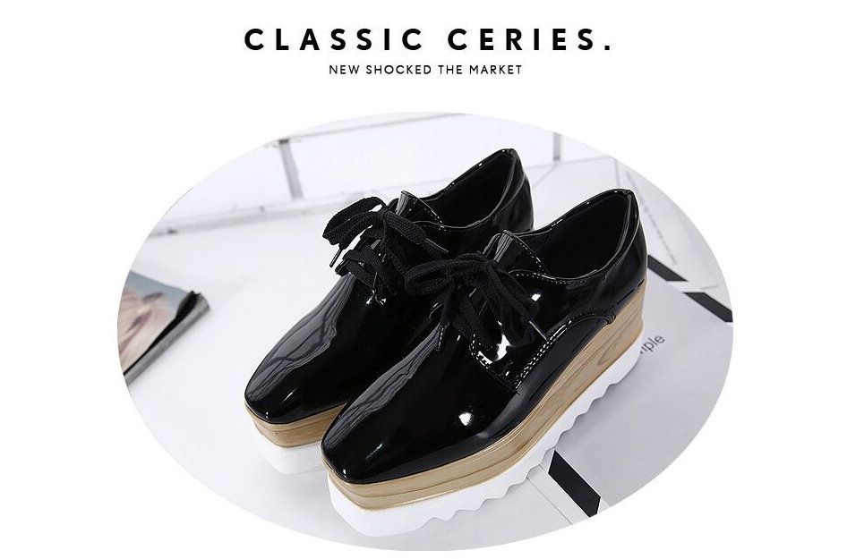 black flat platform shoes