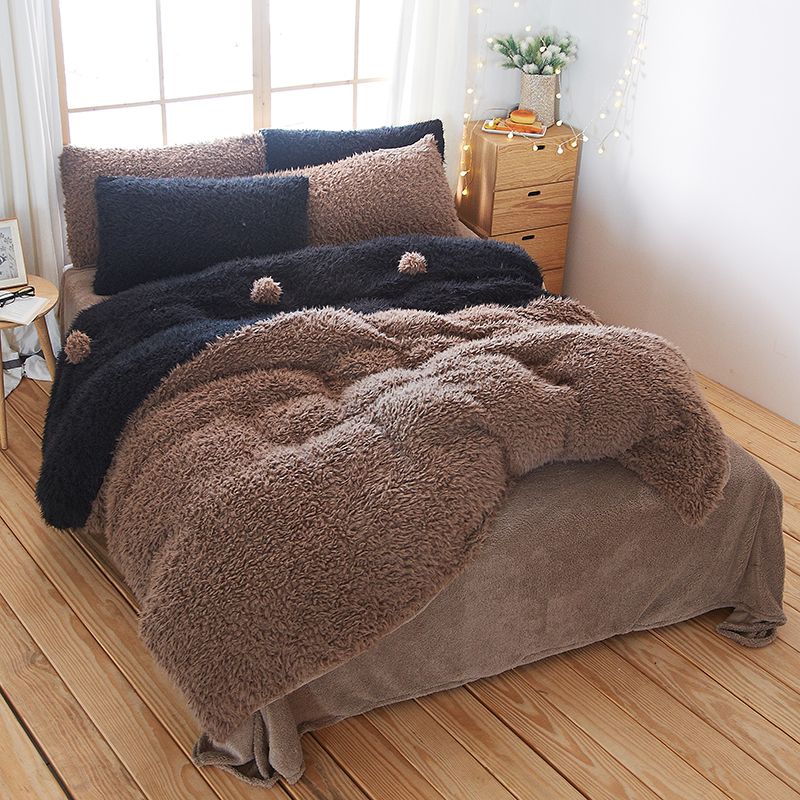 Papa Mima Blue And Brown Winter Thick Velvet Bedlinens Queen Size Papa Mima Blue And Brown Winter Thick Velvet Bedlinens Queen Size Bedding Sets Duvet Cover Bed Sheet Pillowcases Pink Covers From Stunning88