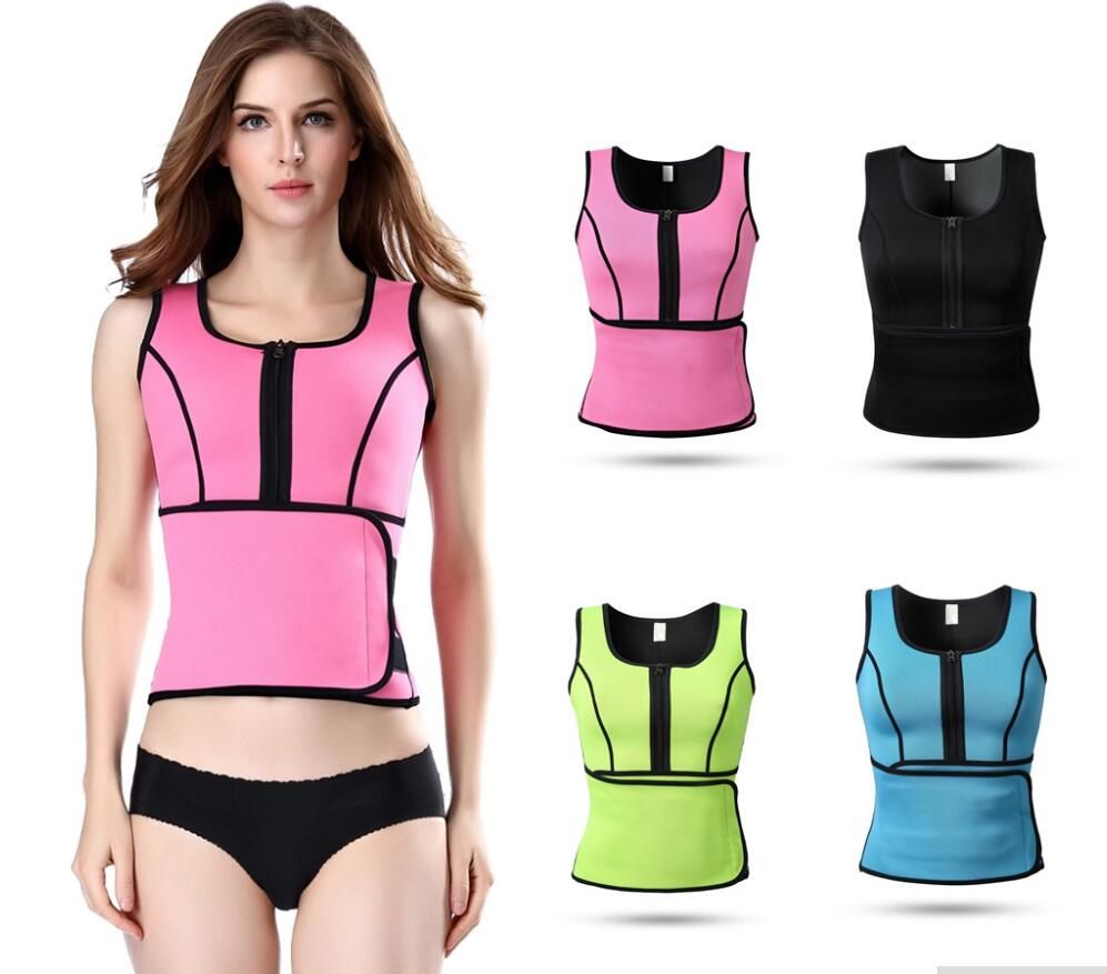Lady Sauna Waist Trainer Vest Adjustable Slimming Sweat Belt Body Shaper Workout