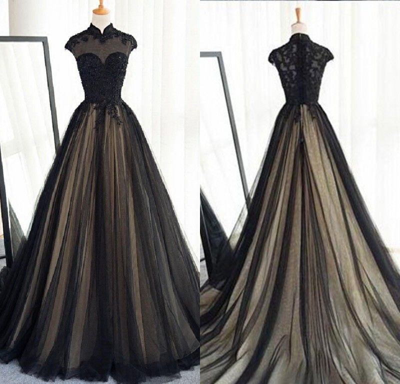 black designer wedding dresses