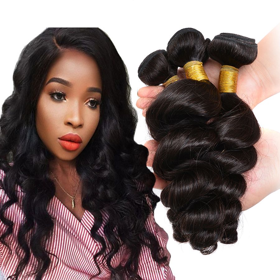 2018 Cheap Brazilian Loose Wave Virgin Hair 3 Bundle Deals 100g