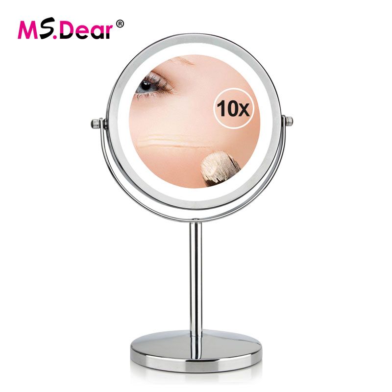 10x Magnification Mirror On Stand Designs 7 Inch Makeup Mirror Double Sided 10x Magnifying Metal Compact 360
