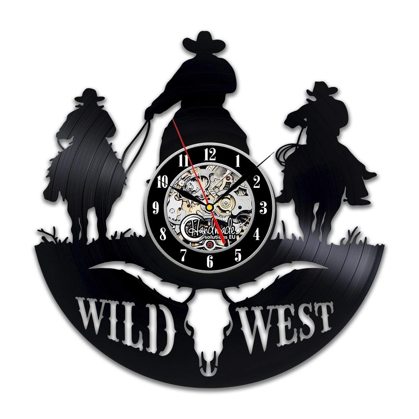 wild west home decor diy wild west cowboys on horses guns circle vinyl wall clock art home decor interior design childrens room living bedroom red and black wild west home decor diy wild west cowboys on horses guns circle vinyl wall clock art home decor interior design childrens room living bedroom red and black