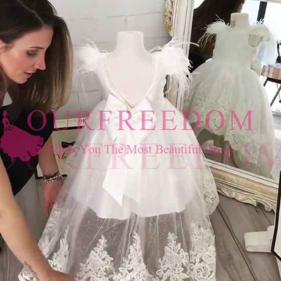 backless flower girl dress