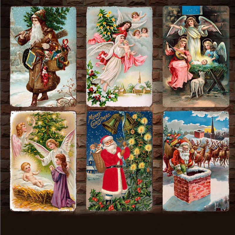 2018 vintage christmas metal signs santa claus angel retro painting home decor posters crafts christmas wall art pictures 13styles from qwonly_shop - Vintage Christmas Wall Decor 2018 vintage christmas metal signs santa claus angel retro painting home decor posters crafts christmas wall art pictures 13styles from qwonly_shop - Vintage Christmas Wall Decor