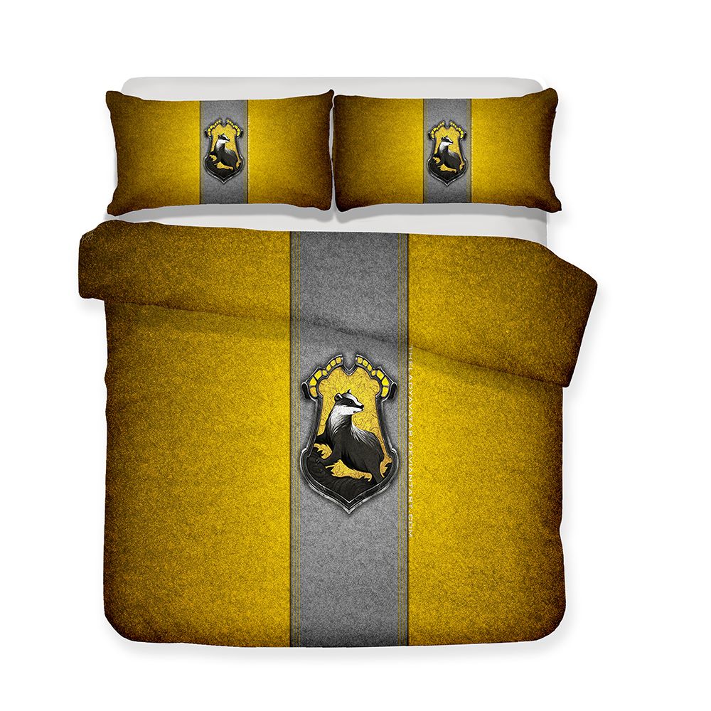 3d Printed Bedding Theme Harry Potter Yellow Hufflepuff 3d Printed Bedding Theme Harry Potter Yellow Hufflepuff College Sets Duvet Cover Set Grey Comforter Queen Blue From