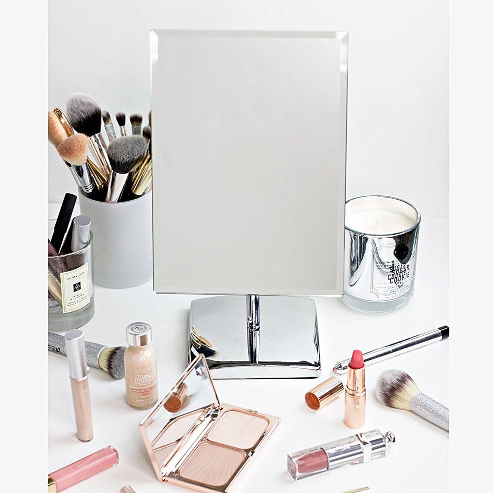 Tfcfl Vanity Makeup Mirror Adjustable Rectangular Luxury Tabletop Perfect Modern Elegant Frameless Design