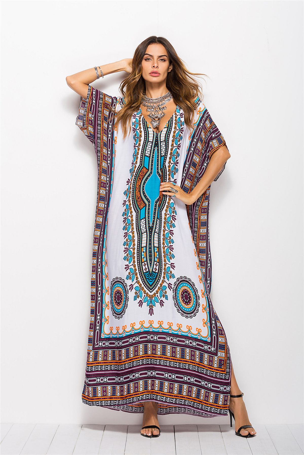 2018 Women Wear Hot Style Loose Fit Slouchy Gown South America India Style Dress Gypsy Fashion ...
