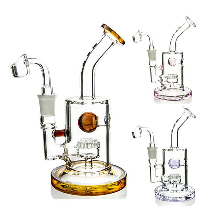2019 Amber Glass Bongs Jet Percolator Bong With Ball Perc Two Function ...